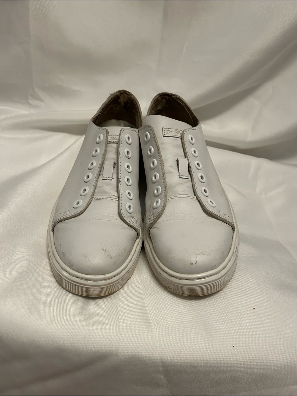 Dr. Martens White Slip-On Leather Sneakers for Men